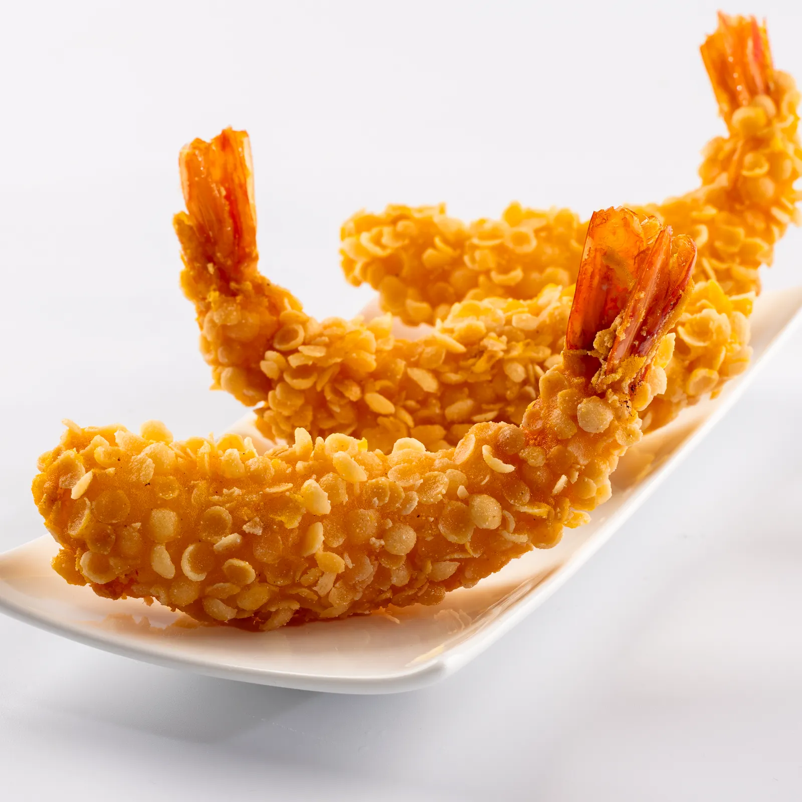 Caballito sin gluten con tempura y copos crujientes