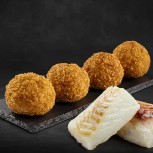 Croqueta de bacalao y ajos tiernos