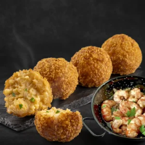 Croqueta de gambas al ajillo